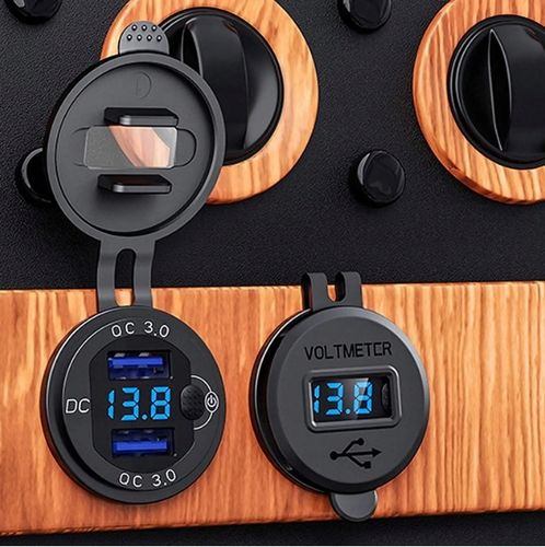 ŁADOWARKA SAMOCHODOWA USB QC3.0 + PD USB C WOLTOMIERZ PRZYCISK ON/OFF na Arena.pl