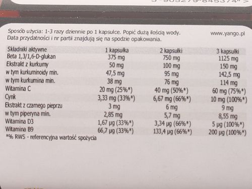 Beta glukan C3 complex 778mg - Yango - 60kaps na Arena.pl