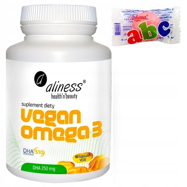 VEGAN OMEGA 3 DHA 250MG 60 KAP DHA Z ALG ROŚLIN zdjęcie 1