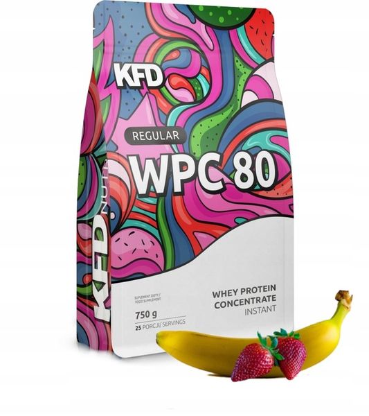 Białko KFD Regular WPC 80 750 g Banan-Truskawka zdjęcie 1