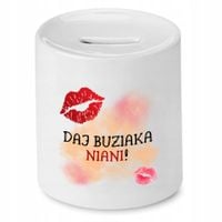 Dla Niani Opiekunki Prezent Skarbonka Daj Buziaka Z Nadrukiem Ze Zdjęciem