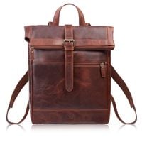 plecak roll top skórzany vintage na laptopa miejski