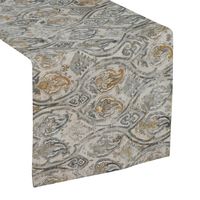 Bieżnik obrus dekoracyjny BOCONO 40x140 beż musztardowy szary ornament