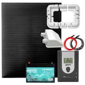 ZESTAW FOTOWOLTAICZNY 200W Z AKUMULATOREM I UCHWYTAMI MONTAŻOWYMI