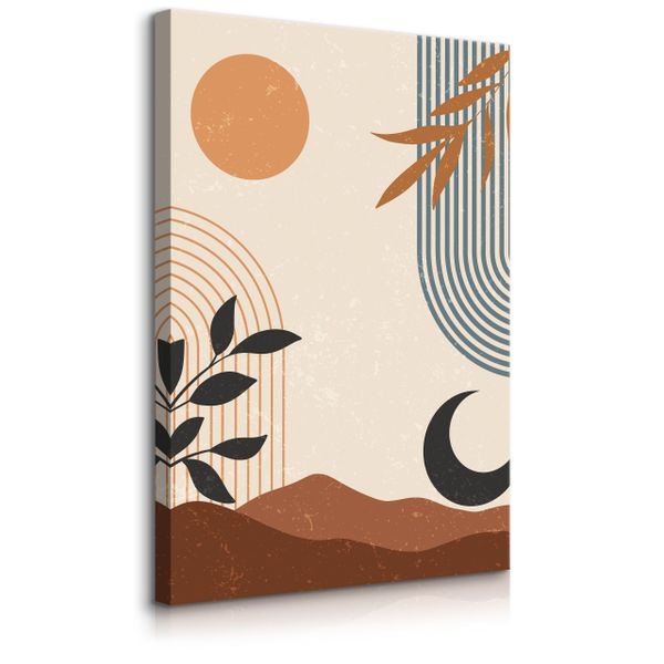Obraz Canvas Do Sypialni Słońce Księżyc Styl Boho Abstrakcja 50cm x 70cm zdjęcie 1