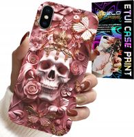 ETUI DO IPHONE XS MAX - KOBIECE, MODNE WZORY, CZASZKA W RÓŻE