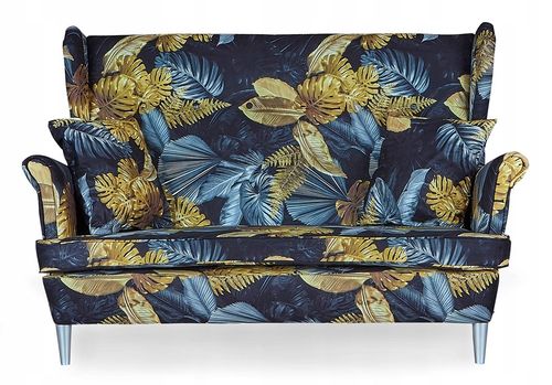 Zestaw wypoczynkowy mebli uszak Ari Print sofa fotele pufy  komplet na Arena.pl