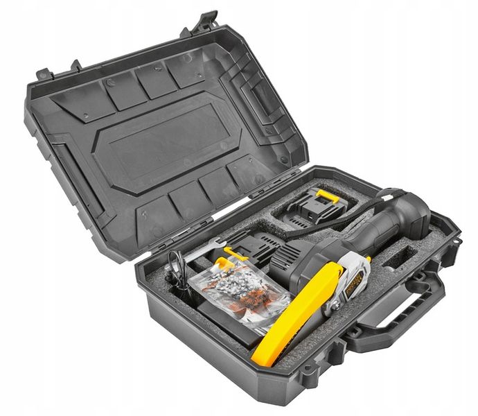 AKUMULATOROWA PILARKA PIŁA ŁAŃCUCHOWA 6 CALI 2x AKU 4 ŁAŃCUCHY 4 PROWADNICE zdjęcie 12