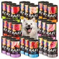 MOKRA KARMA DOLINA NOTECI RAFI ADULT BEZ ZBÓŻ PUSZKA MIX SMAKÓW 24 x 400G