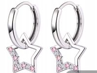 SREBRNE KOLCZYKI KÓŁKA GWIAZDY RÓŻ DLA DZIEWCZYNKI STAL CHIRURGICZNA 316L