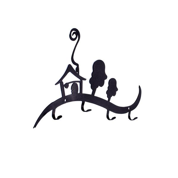 Wieszak ścienny Domek czarny zdjęcie 2