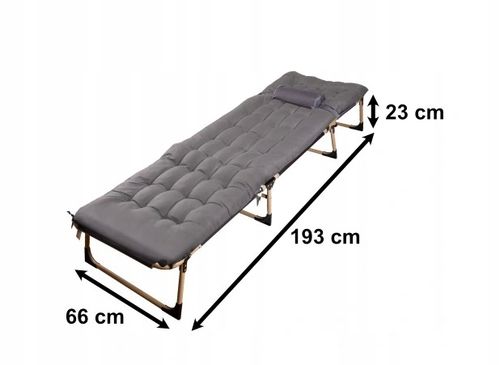 Łóżko Polowe Turystyczne Wędkarskie Leżak Składany z Materacem 194 cm na Arena.pl