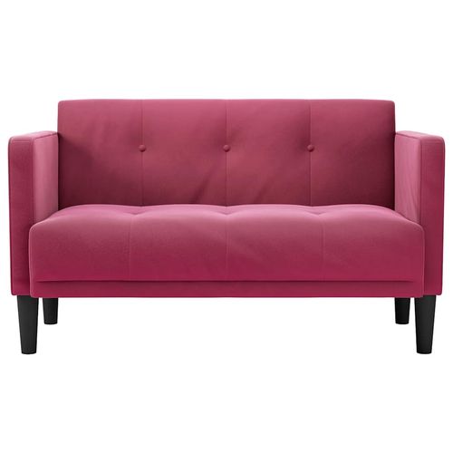 Sofa dwuosobowa wino czerwone 111 cm aksamit na Arena.pl