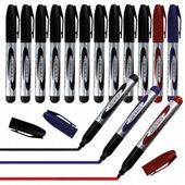 Marker permanentny flamaster czarny czerwony niebieski Vergionic 12 szt.