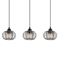 Wisząca lampa pokojowa 8221/3 BL industrial szklana czarna