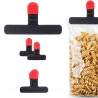 KLIPSY KLAMERKI SPINACZE 4 SZT DO ZAMYKANIA TOREBEK OPAKOWAŃ NA ZYWNOŚĆ