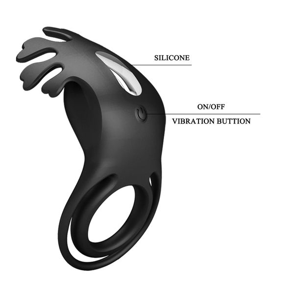 Pretty Love - Vibrant Penis Ring Ruben Black, 7 Vibration Functions zdjęcie 9