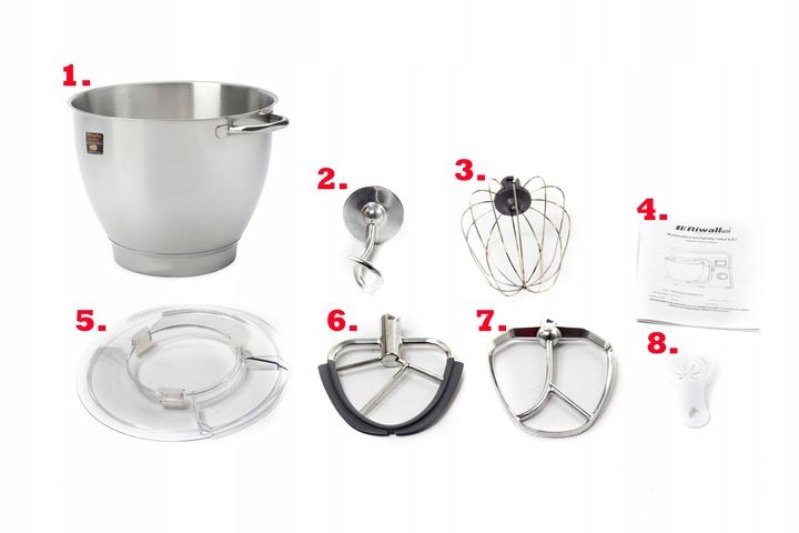 ROBOT KUCHENNY 8w1 PLANETARNY MIKSER 2700W MISA 6,5L DO CIASTA ZBIERAK LCD zdjęcie 8