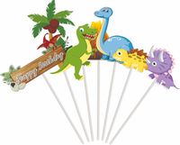 Toppery na tort Dinozaury wulkan, 7 szt.