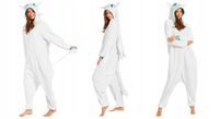 Piżama biała furia kigurumi onesie skrzydła piżamka jednoczęściowa dres S