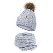 Damski zestaw zimowy czapka szal H23504+H23503 HEYO
