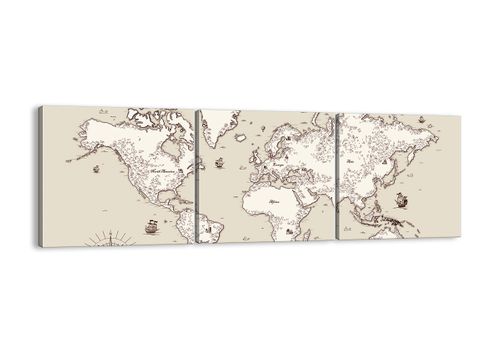 Obraz Na Płótnie - Mapa Kontynent - 120X40 Cm - Ca120X40-2910 na Arena.pl