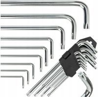 KLUCZE IMBUSOWE IMBUSY TORX "L" Z OTWOREM GWIAZDKOWE T10-T50 9 EL. ZESTAW