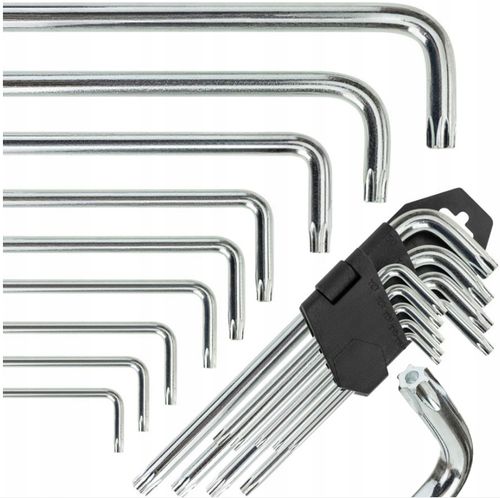 KLUCZE IMBUSOWE IMBUSY TORX "L" Z OTWOREM GWIAZDKOWE T10-T50 9 EL. ZESTAW na Arena.pl