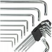 KLUCZE IMBUSOWE IMBUSY TORX "L" Z OTWOREM GWIAZDKOWE T10-T50 9 EL. ZESTAW