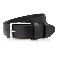 pasek męski skórzany czarny 100 cm ze srebrną klamrą