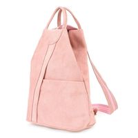 VERA PELLE plecak damski zamszowy trójkątny z suwakiem V010 c.różowy