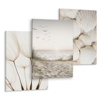 Obrazy Do Sypialni Salonu MORZE Plaża Musze Kwiaty 90cm x 40cm