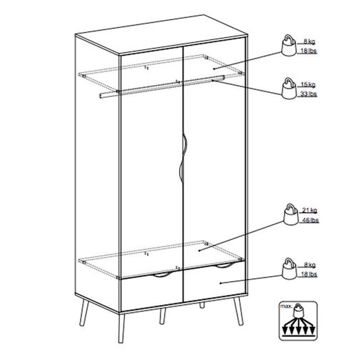 Szafa Oslo 2D2S w stylu retro na Arena.pl