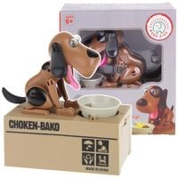 Skarbonka Interaktywna Automat Pies Piesek Zjada Monety Sejf - Brązowy