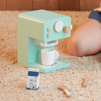 ZABAWKOWY  DREWNIANY EKSPRES DO KAWY ZESTAW DLA DZIECI