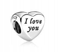 Zawieszka SREBRO 925 Charms I Love You Kocham Cię