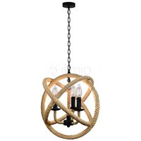 Rustykalna lampa wisząca ROPE 307903 zwis na łańcuchu brązowy