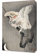 Obraz 40x60cm Scops Owl in Moonlight, Koson Japoński Vintage do Salonu