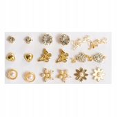 Zestaw Kolczyków 9 par złote serce motyl love