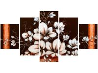 80CM 150CM OBRAZ 5 ELEM MAGNOLIA III WAZA ŚCIENNY