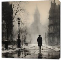 Obraz 100x100cm Mgła nad Londynem