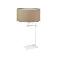 Lampka ALASKA abażur beżowy stelaż biały