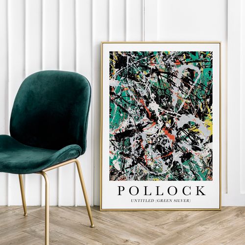 Plakat Jackson Pollock abstrakcja green 21x29,7 cm A4 na Arena.pl
