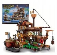 Zestaw klocków WYSPA PIRACKA klocki konstrukcyjne WYSPA ZE STATKIEM