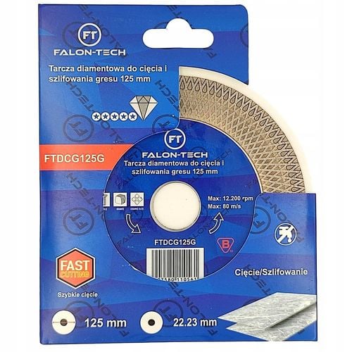 TARCZA 125mm DIAMENTOWA DO PŁYTEK GRESU GLAZURY SZLIFOWANIA CIĘCIA 45° na Arena.pl