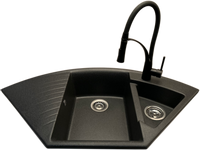 Zlewozmywak narożny TREND grafit + bateria NEXO