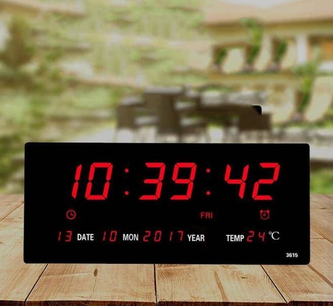 DUŻY ZEGAR CYFROWY LED 36X15 DATA TERMOMETR ALARM zdjęcie 5