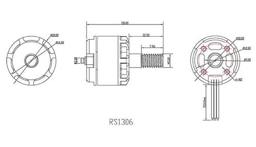 Silnik EMAX RS1306 3300KV RaceSpec CW na Arena.pl