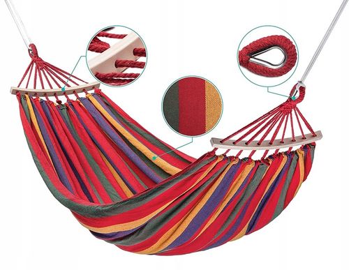 2-OSOBOWY HAMAK ZE STELAŻEM HUŚTAWKA 200KG 270x150 na Arena.pl