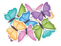 Dekoracja dwustronna Kolorowe Motylki, 12 szt.